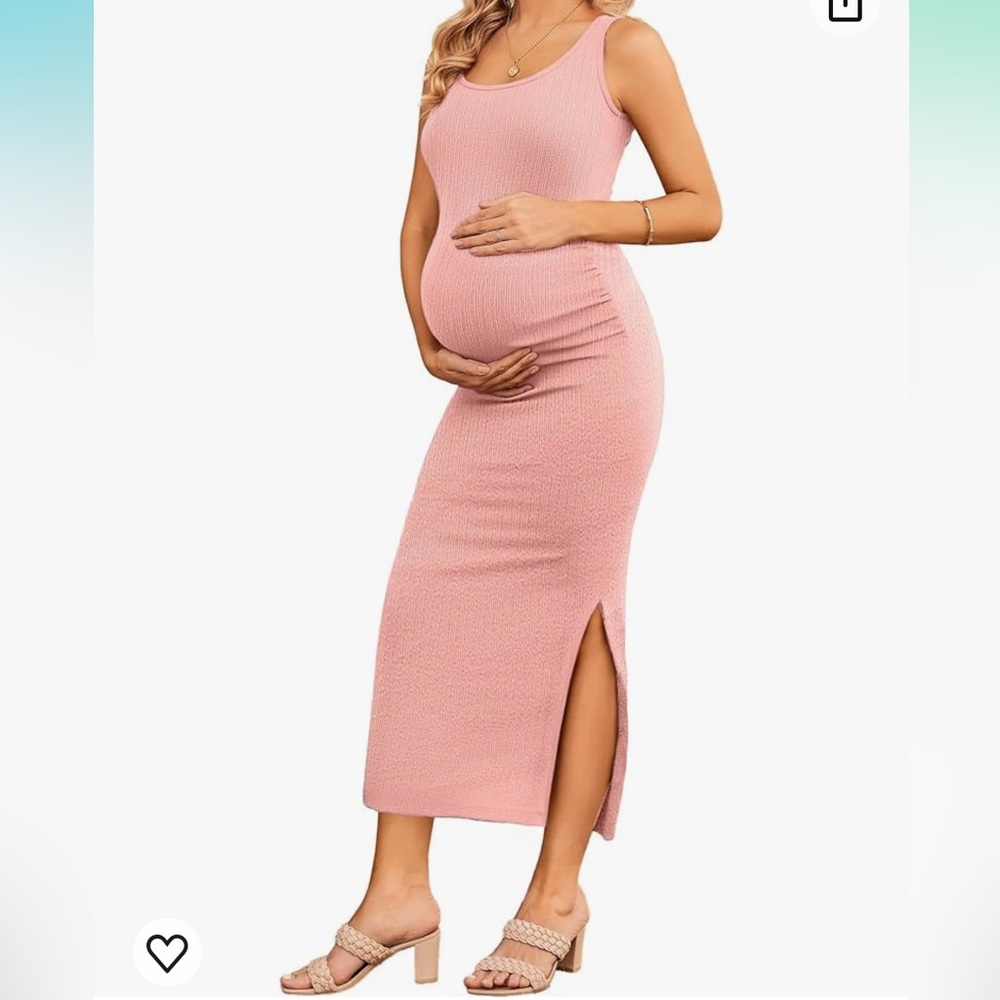 Stretchy Ribbed Knit Maternity Dress